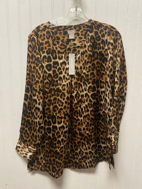 Top Long Sleeve By Chicos In Animal Print, Size: M