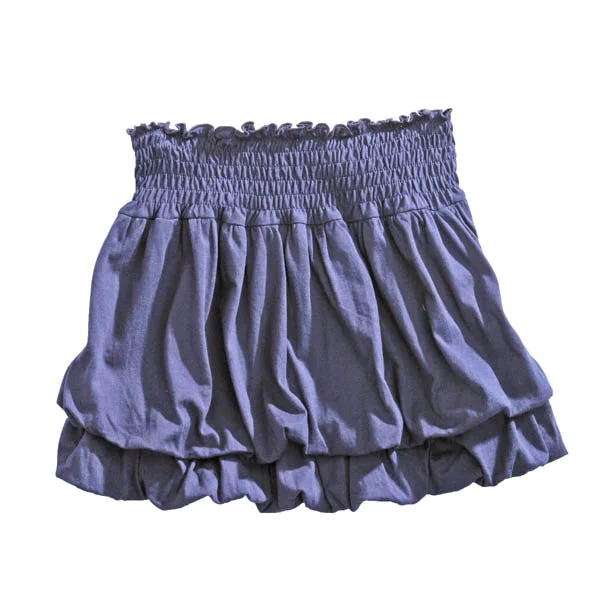 Chic Allure Tin Haul Womens 100% Blue Cotton Jersey Bubble Tiered Skirt