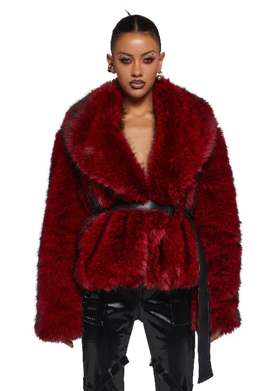 Casual Weekend Relaxed Style Diatonic Faux Fur Coat