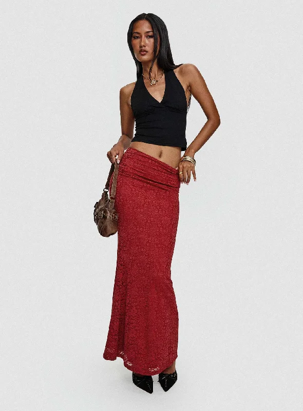 Trendy Clothing Sale Silene Maxi Skirt Red