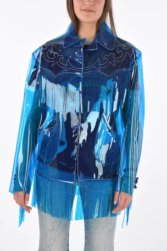 Shop Sales Maison Margiela fringed pvc western jacket