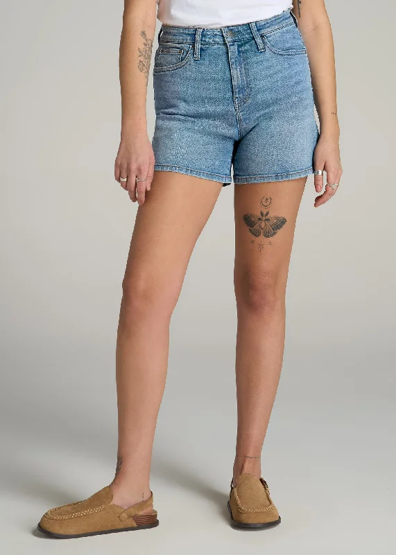 Save Big High Rise Denim Shorts for Tall Women in Heritage Faded