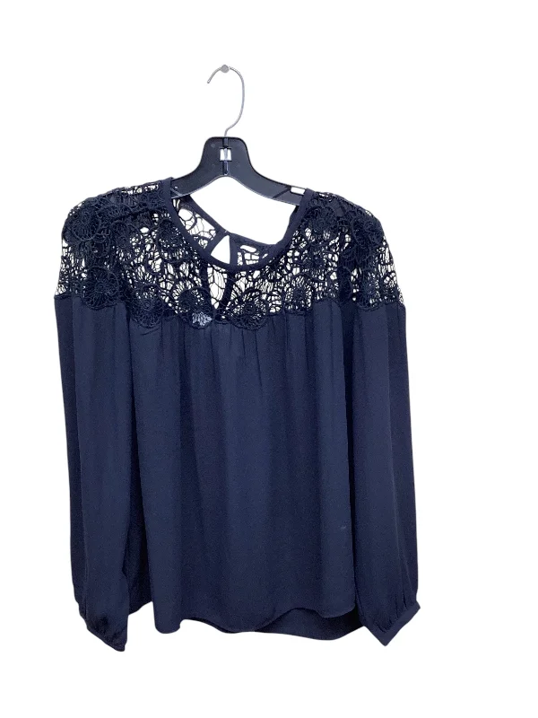 Top Long Sleeve By Loft In Navy, Size: M