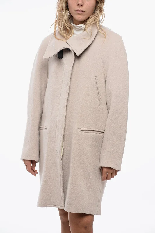 Women's Fashion Hotspots Isabel Marant Blended Virgin Wool Coat with Buckle Detailed Collar