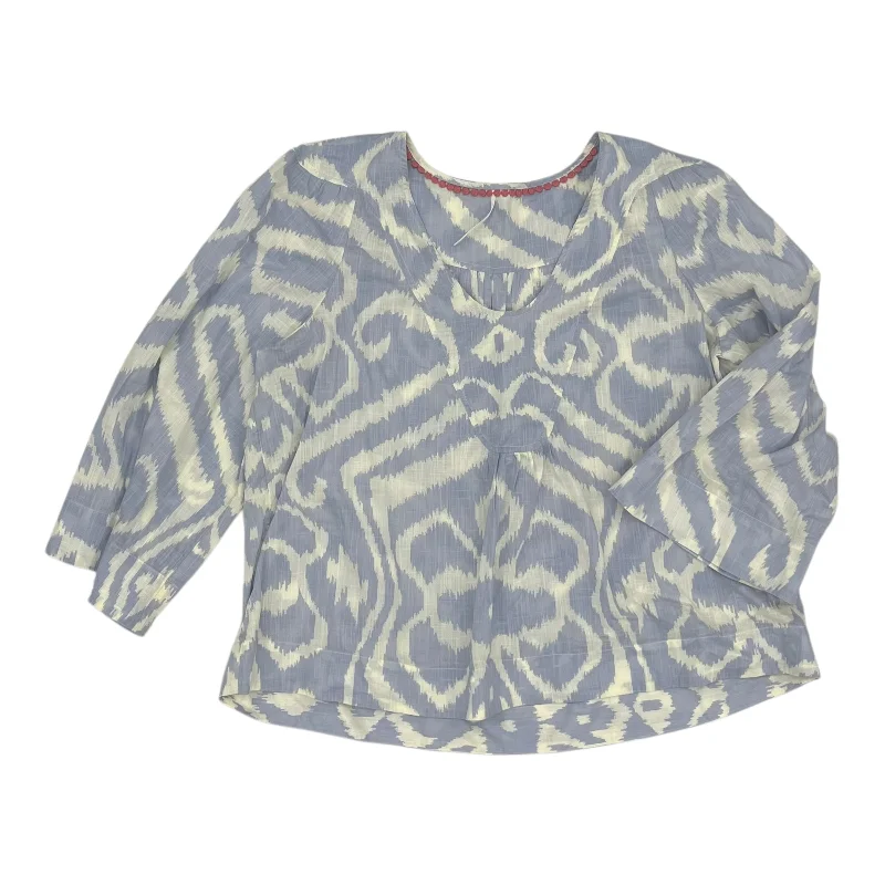 Top Ls By Anthropologie In Blue & White, Size:Xl