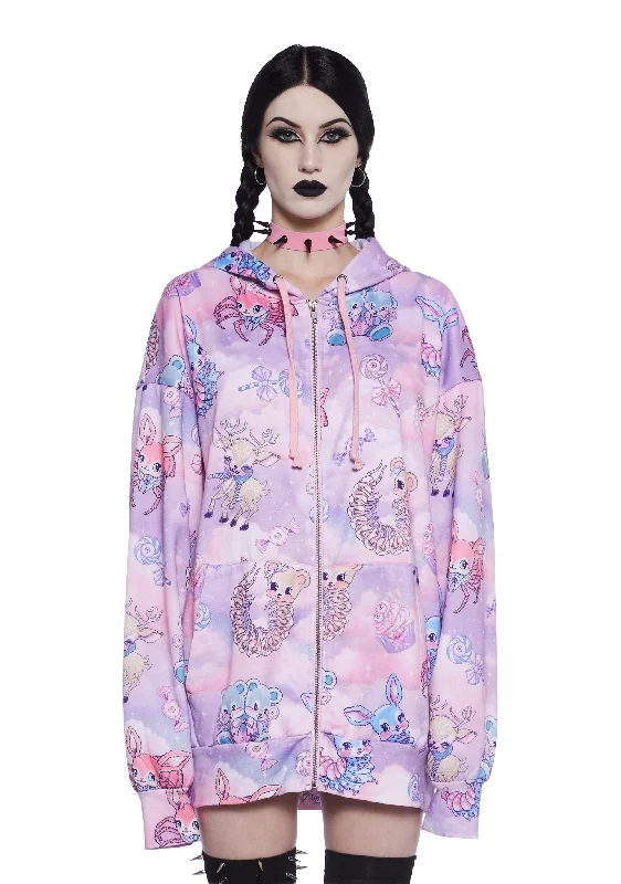 Romantic Date - Night Ensemble Demented Sweetness Zip-Up Hoodie