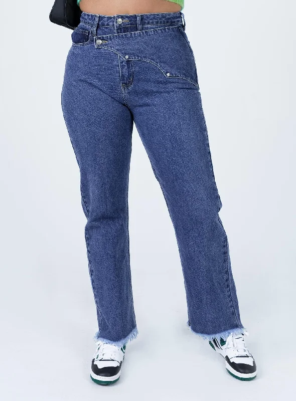 Premium Fashion Reine Yolk Detail Denim Jeans