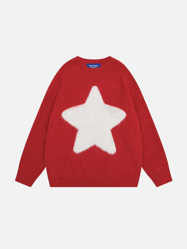 Stylish Basics Aelfric Eden Star Graphic Red Sweater