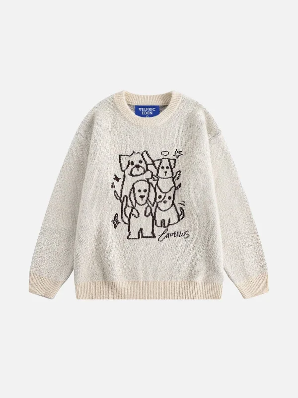 Women's Fashion Hotspots Aelfric Eden Cute Cartoon Dog Sweater