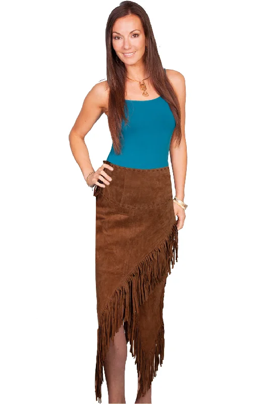 Stylish Savings Scully Womens Cinnamon Suede Long Skirt XS