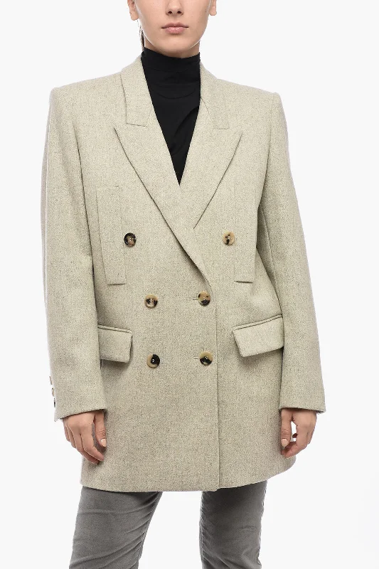 Absurdly Cheap Sale Isabel Marant Double Breasted Coat With Flap Pockets