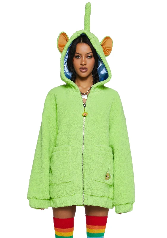 Parisian Effortless Chic Style Dipsy Hooded Sherpa Jacket