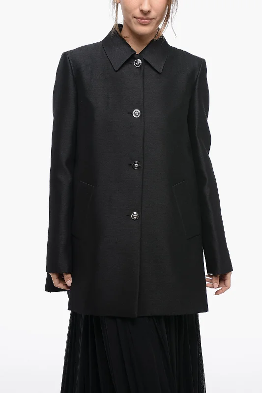 Trend Setting Wardrobe Versace Wool-Blended Coat With Medusa Buttons