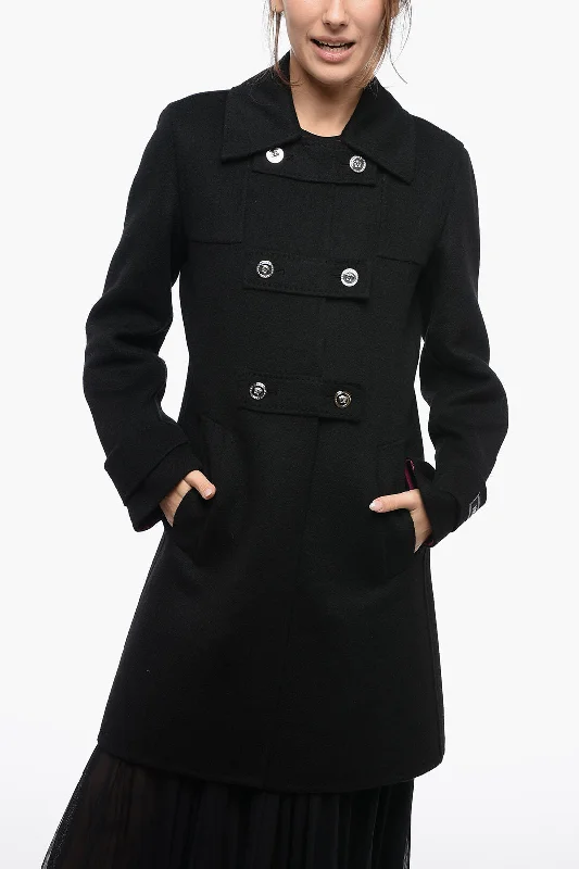 Special Offer Versace Wool Double-Breasted Coat With Medusa Buttons