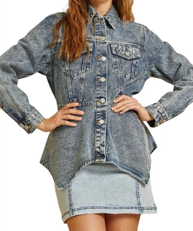 Weekend Special Long Sleeve Denim Jacket In Denim Wash