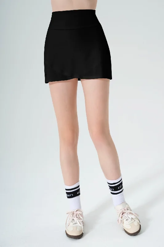 Trendy Women's Collection Racquet Crossover Skirt - Black