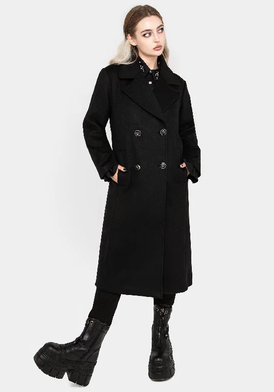 Elegant Simplicity Wardrobe Theia Double Breasted Longline Wool Blend Coat