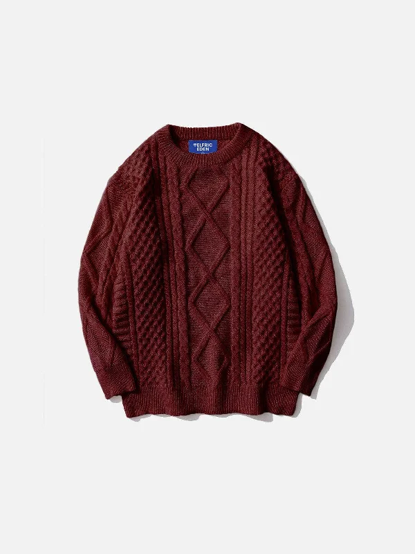 Hot Trends Aelfric Eden Retro 90s Burgundy Red Sweater