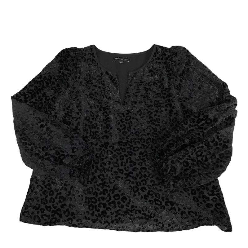 Top Long Sleeve By Banana Republic In Black, Size: L