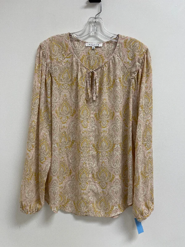 Top Long Sleeve By Rose And Olive In Pink & Yellow, Size: L