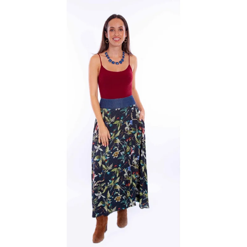 Fashion Deal Scully Womens Tropical Floral Wrap Black 100% Rayon Skirt