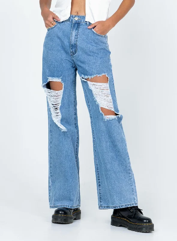 All Season Basics Discount Laguna Wide Leg Denim Jeans