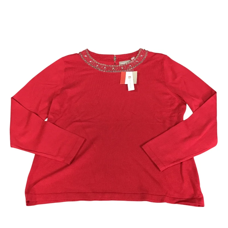 Top Long Sleeve By Croft And Barrow In Red, Size: Xl