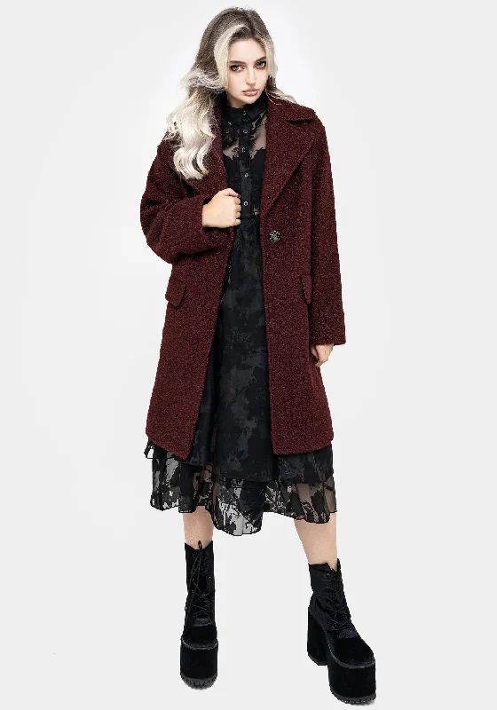 Trend Alert Gorgon Bouclé Oversized Coat - Red