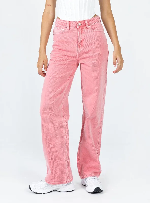 Exclusive Sale Regina Mom Denim Jean Pink