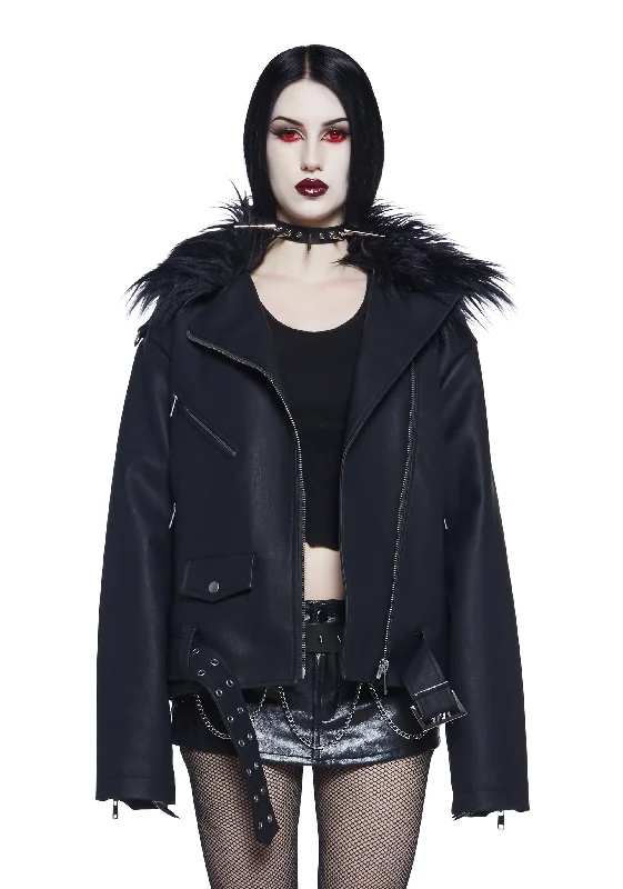 Playful Elegance Midnight Resurrections Moto Jacket