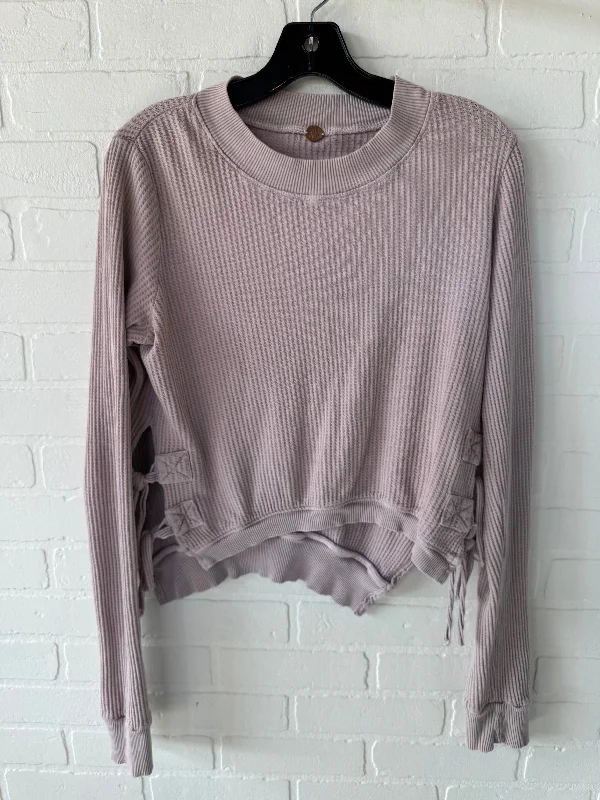 Top Long Sleeve By Free People In Pink, Size: S