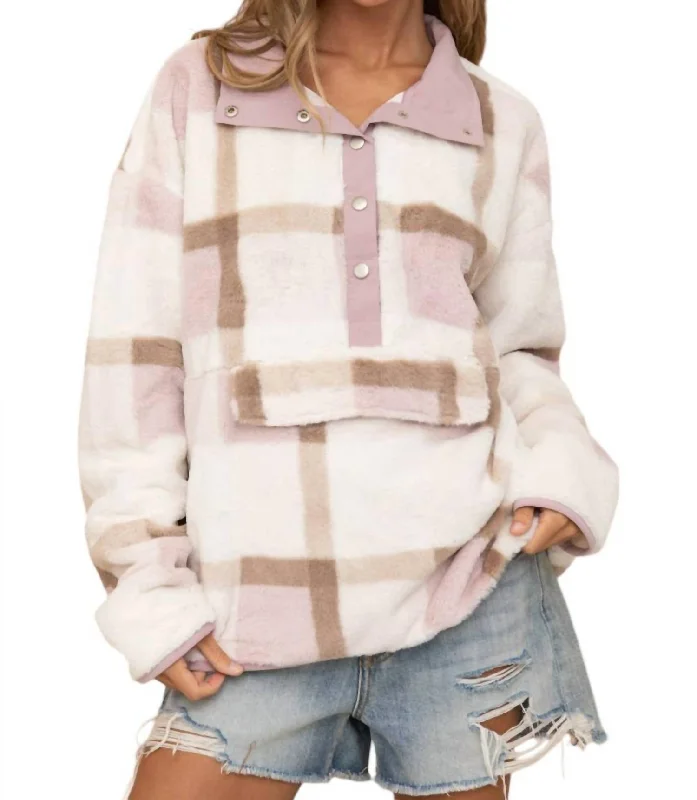 Fashion Sale Soft Fur Pullover In Off White Multi