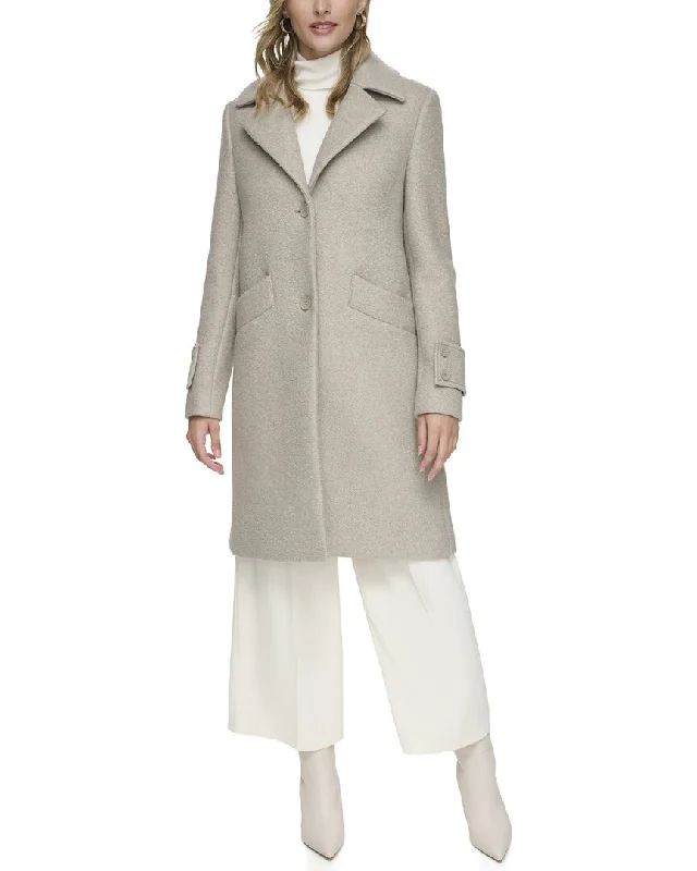 Feminine Soft - Hued Look Andrew Marc Regine Wool-Blend Coat