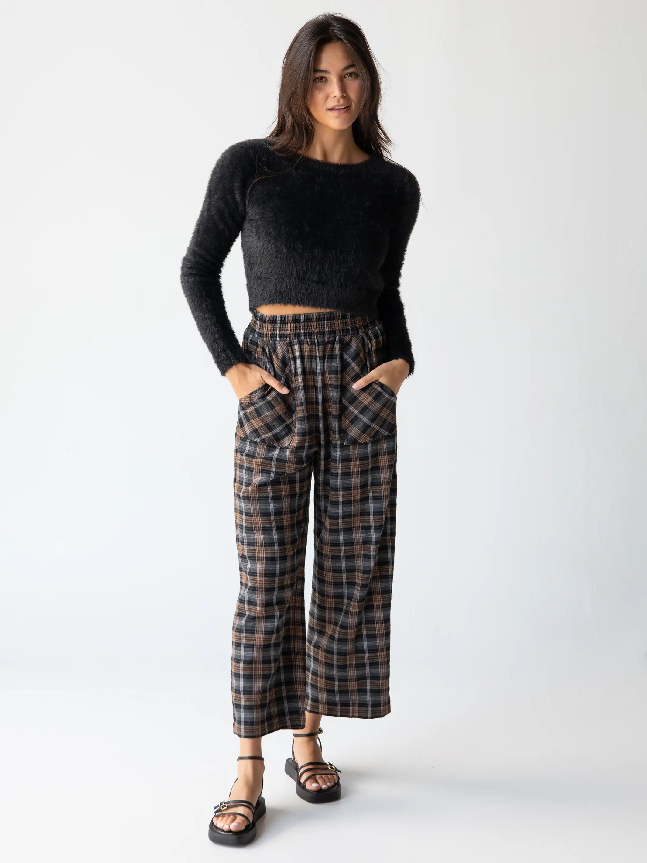 Flash Sale Now Beckett Flannel Pant - Brown Grey Plaid