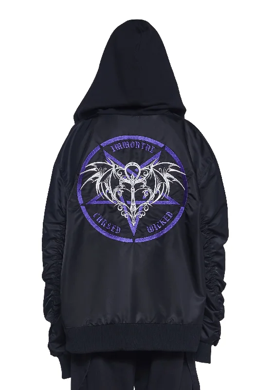 Graceful Drape Wicked Immortal Bomber Jacket