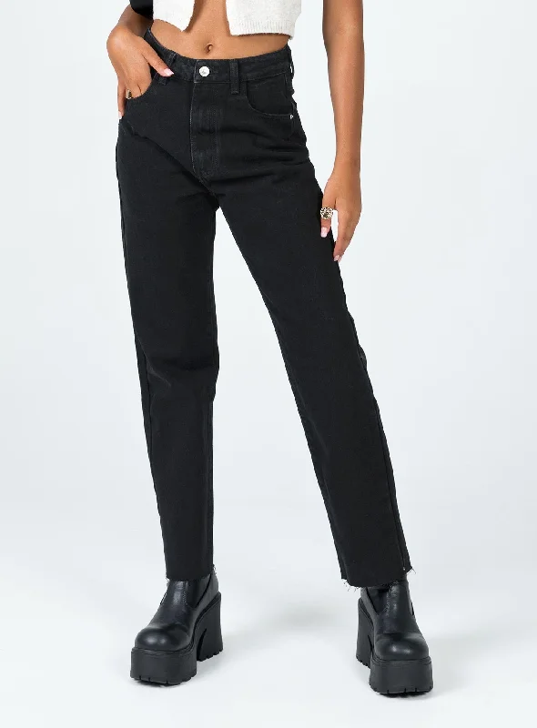 Quick Grab Deals Harrow Straight Leg Denim Jeans Black