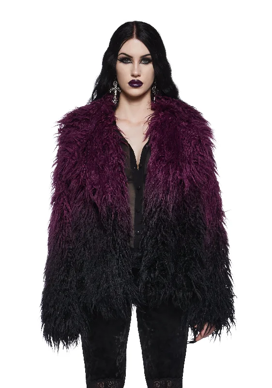 High End Women's Wear I'd Die Again Ombre Jacket- Purple