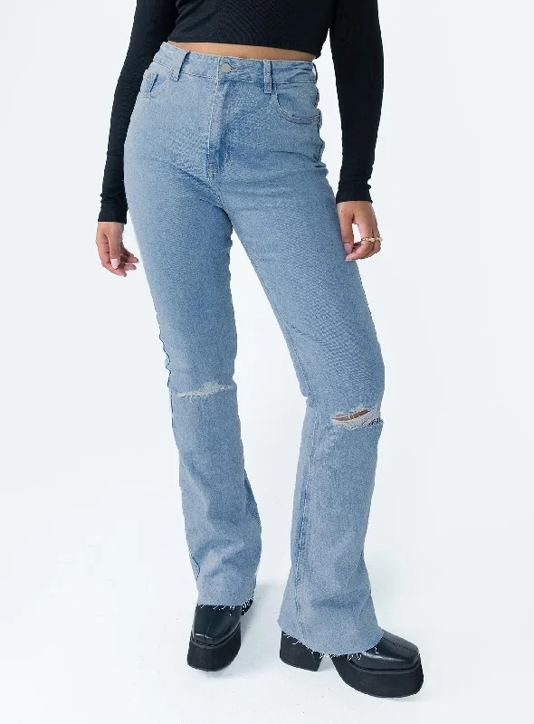 Parisian Effortless Chic Style Mish High Rise Flare Jean Denim