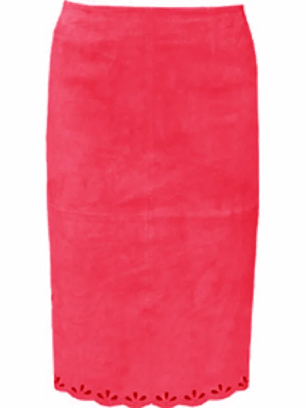 Hot Deals Scully Womens Straight Red Suede Skirt