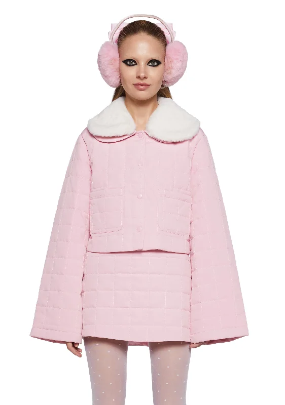 Versatile Outfits Polar Express Quilted Jacket  - Pink