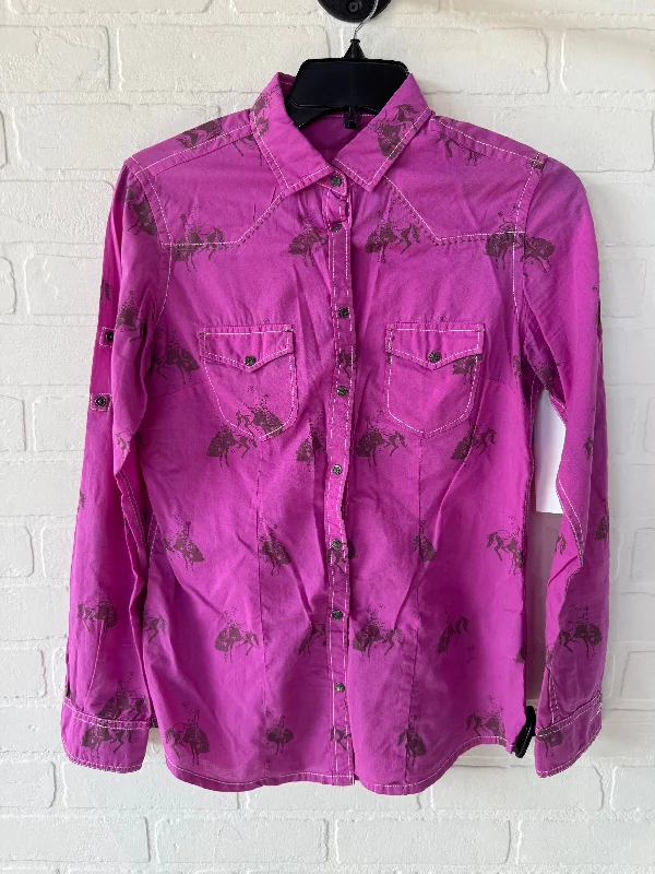 Top Long Sleeve By Ryan Michael In Pink, Size: S