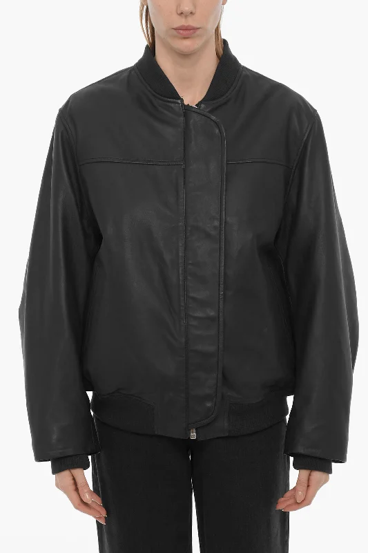 Father's Day Deals Remain Leather Bomber Jacket with Hidden Closure