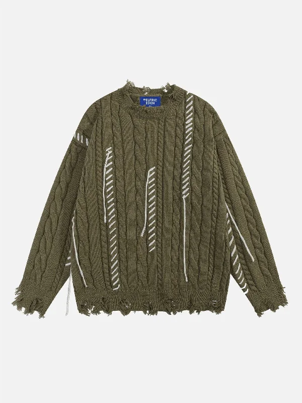 Mid Season Sale Aelfric Eden Twist Distressed Sweater