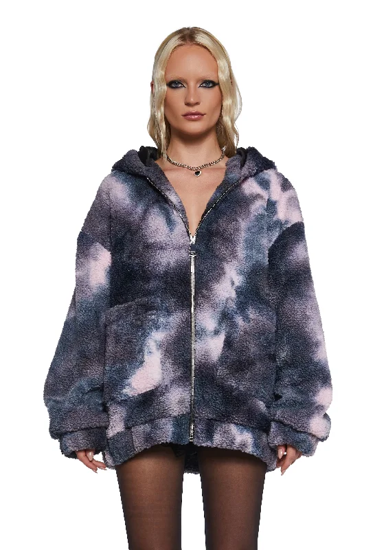 Classic Women's Fashion Angel For Hire Hooded Sherpa Jacket - Multi