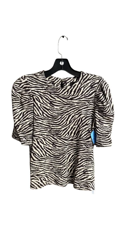 Top Long Sleeve By Lucy Paris In Zebra Print, Size: Xs