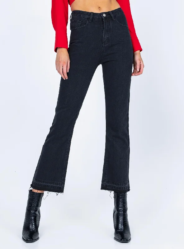 Stylish Basics Marseille Cropped Leg Denim Jeans Black