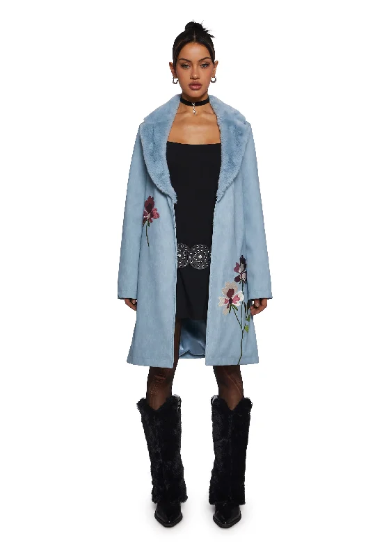 Effortless Grace Bohemian Dreamscape Faux Suede Coat