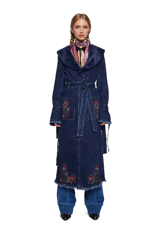 Seasonal Trend Woven Dreams Denim Trench Coat