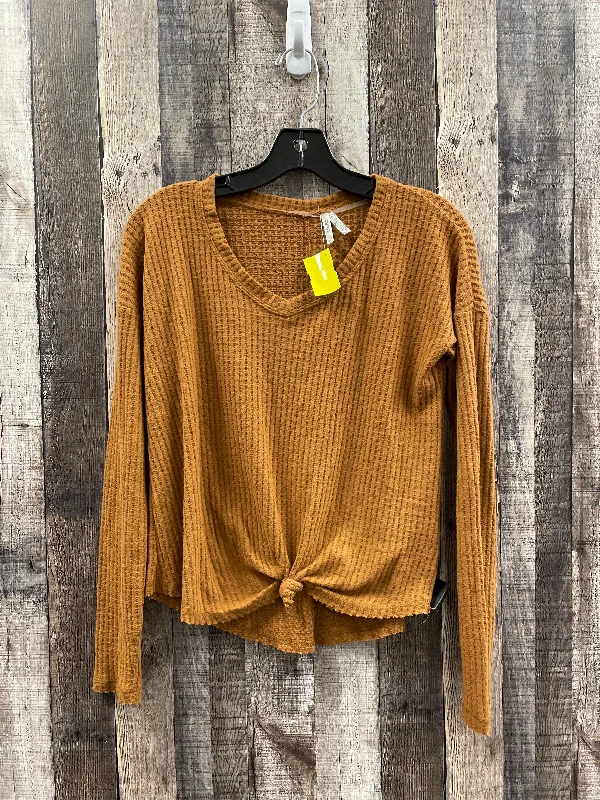 Top Long Sleeve By Mudd In Brown, Size: Xxs