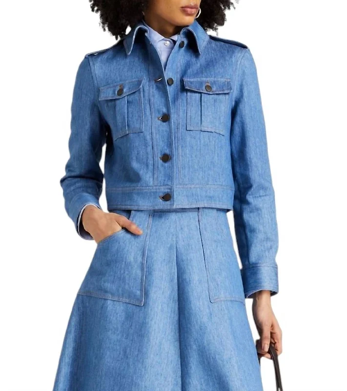 Limited Time Flash Sale The Dianora Jacket In Blue Denim